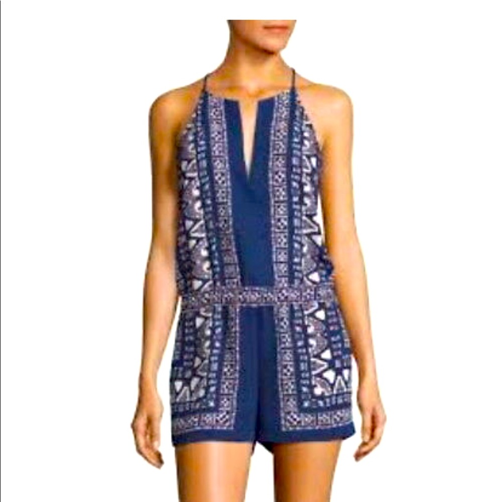BCBGMaxAzria tyra scarf print romper